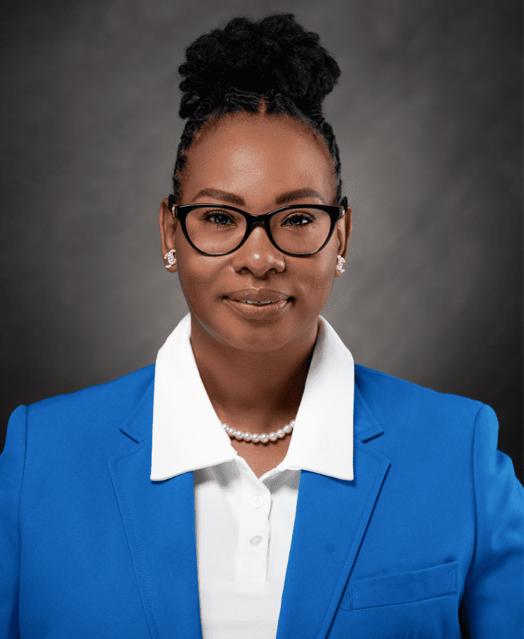 Professional portrait of Sharon Dublin at EPI Center, focusing on leadership and innovation.