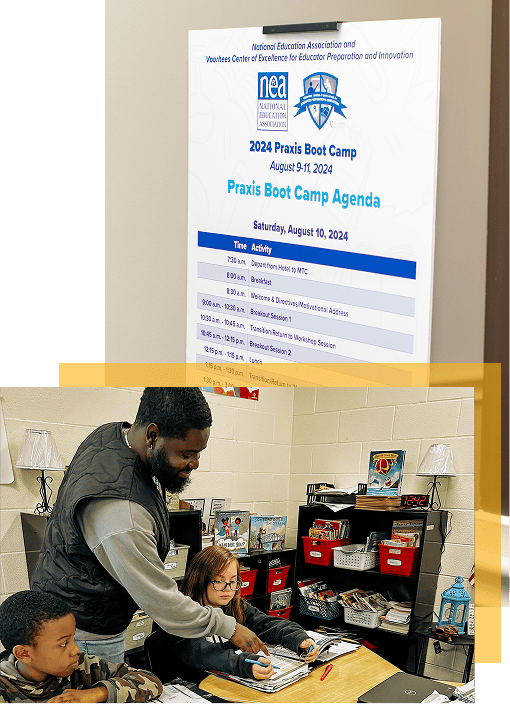 Engaged instructor guiding students during personalized praxis session at EPI Center.