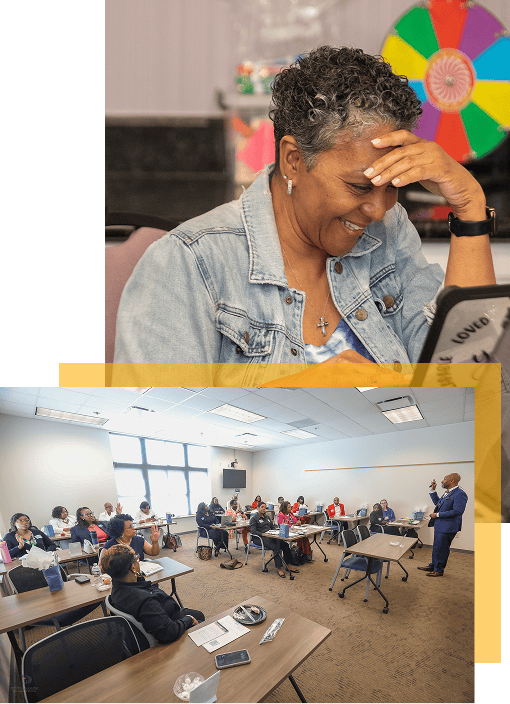 Engaged educator participating in professional learning session.