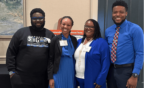 EPI Center virtual coaches with Dr. Kendrick Barnes at Irmo Middle School event.